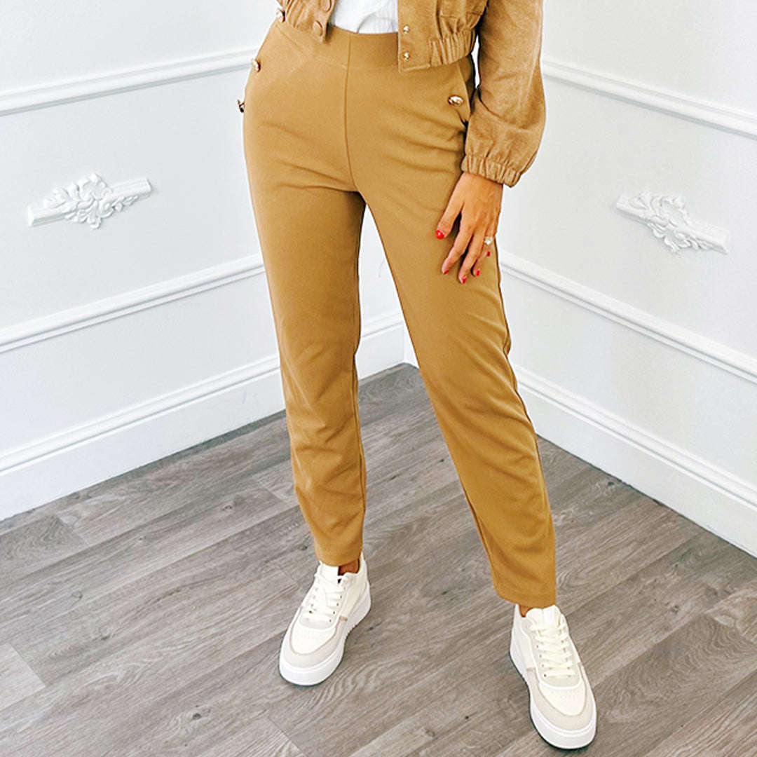 Button Broek Camel