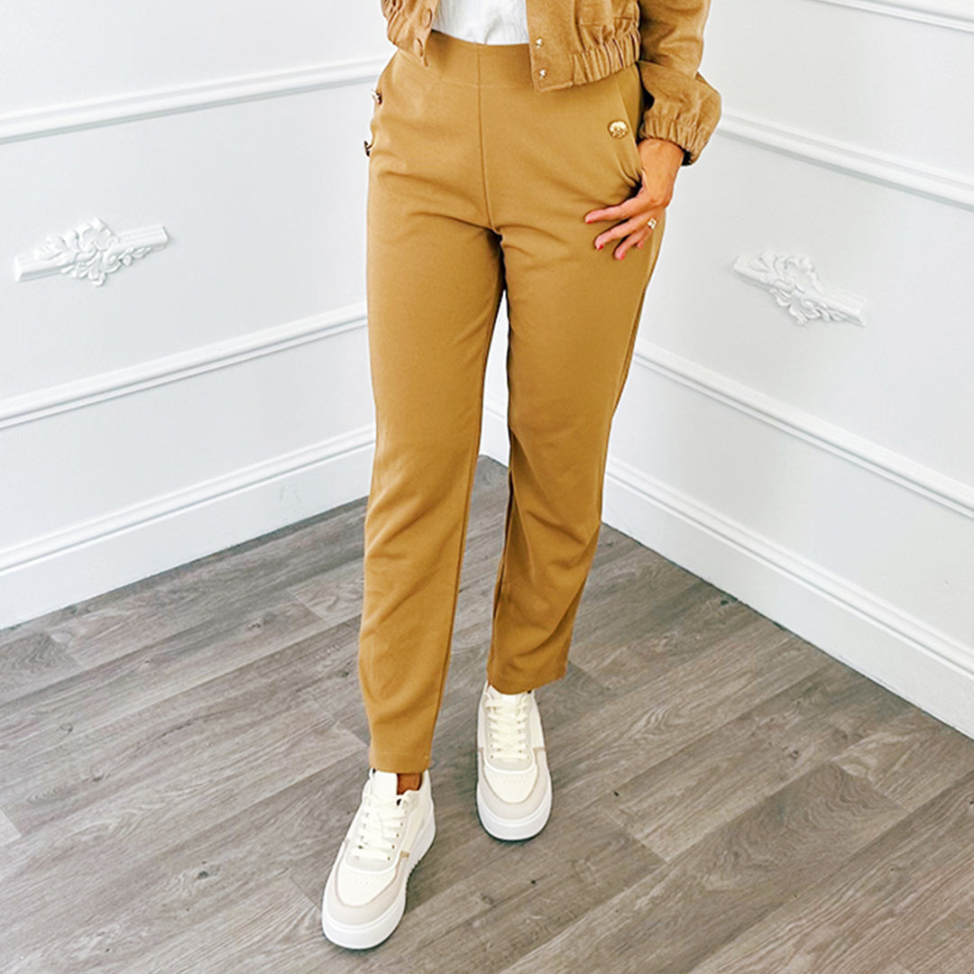 Button Trousers Camel