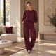 Set Luna Bordeaux - Warme Gebreide Co-ord Set voor Dames