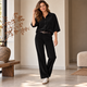Corduroy Set met Riem - Zwart