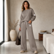 Urban Sweater Set met Wijde Broek - Taupe