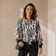 Bomber Jacket met Abstracte Print - Zwart