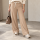 Wijde Broek met Gevlochten Riem - Camel