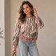 Bomber Jacket met Abstracte Print - Beige