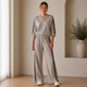 Sportieve Rits Co-ord Set met Streepdetail - Taupe