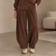 Suèdelook Pantalon met Plooien - Bruin