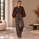 Effen Top met Geruite Broek - Bruin