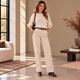Gemixte Trui en Fluwelen Broek Set - Beige