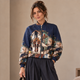 Bomber Jacket met Venetië Print - Marineblauw
