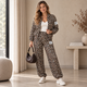 Luipaard Bomber Set met Ballonbroek - Beige