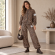 Luipaard Bomber Set met Ballonbroek - Camel