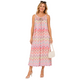 Cloe Glitter Zigzag Jurk Roze-Geel