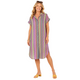 Indy Ibiza Stripe Blousejurk Taupe