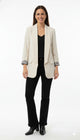 Ecru Blazer met Printmanchetten Elegante Damesblazer