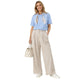 Elegant Wide Leg Pantalon - Zand
