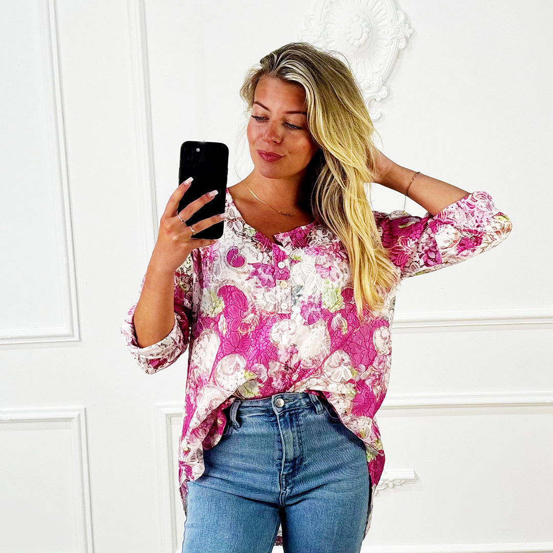 Blouse Fleur Fuchsia