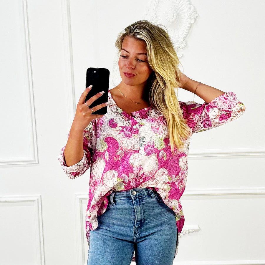 Blouse Fleur Fuchsia