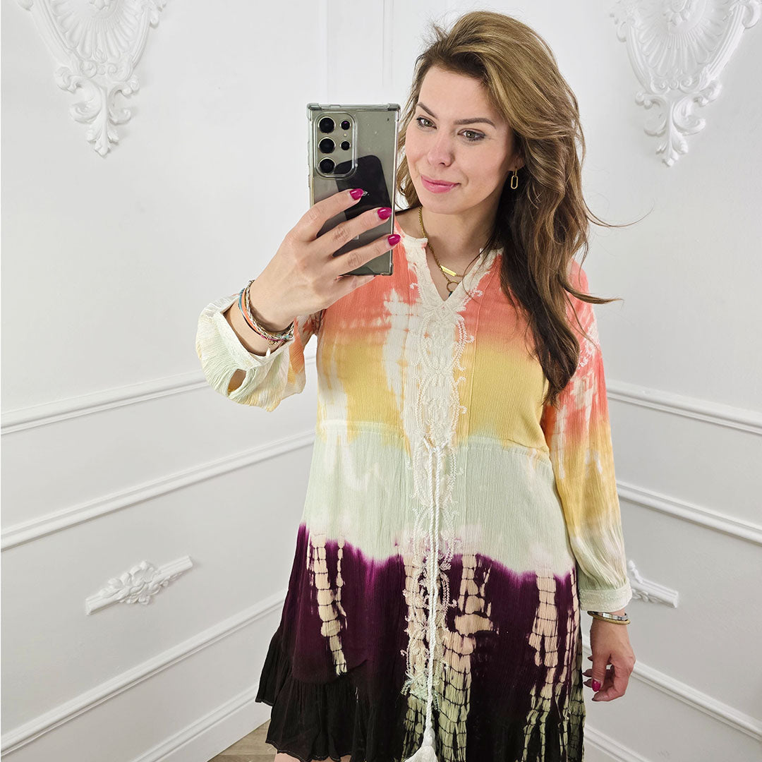 Tie-Dye Jurk Multicolor