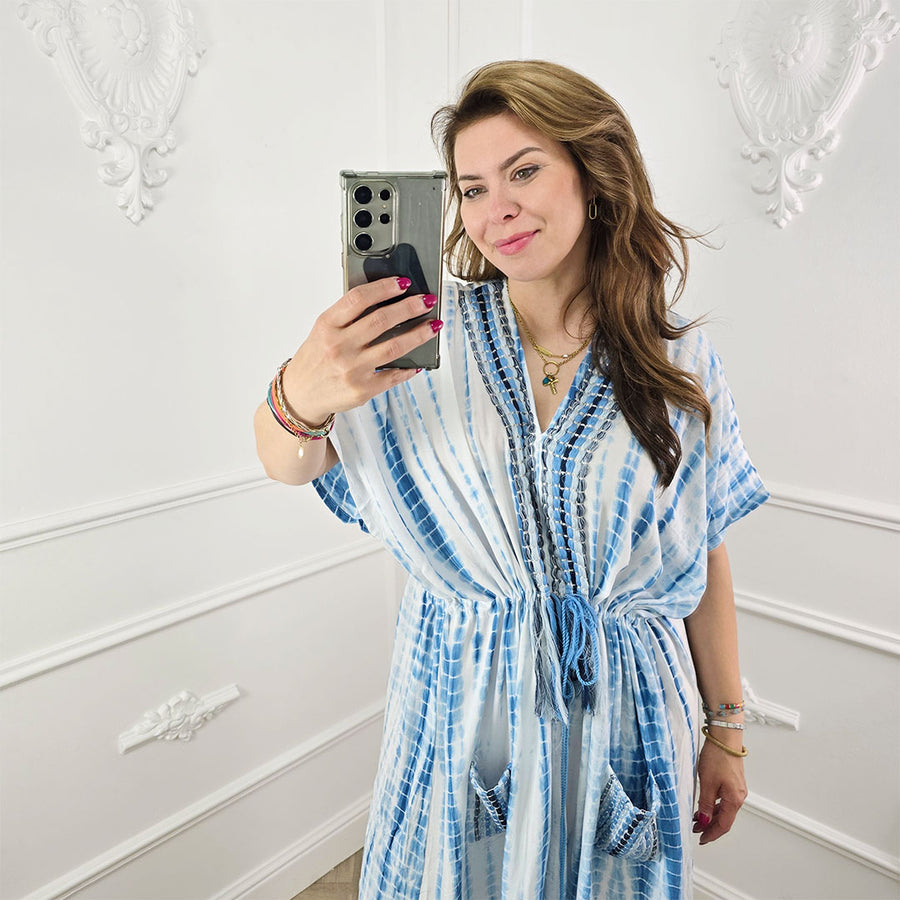 Kaftan Jurk Blauw