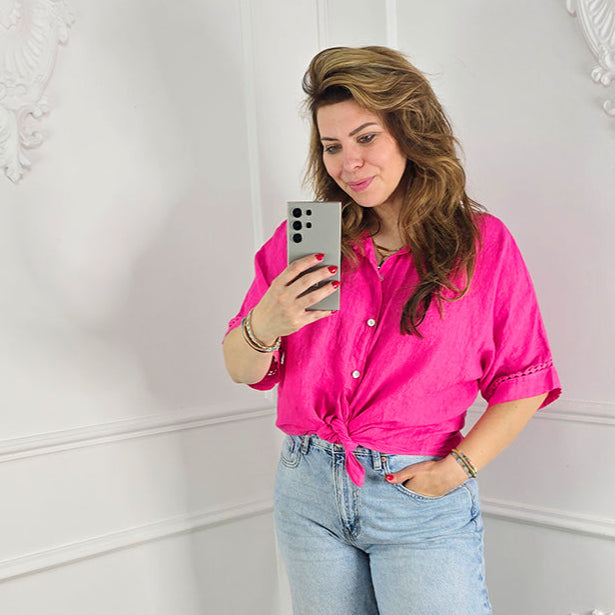 Linnen Blouse Fuchsia
