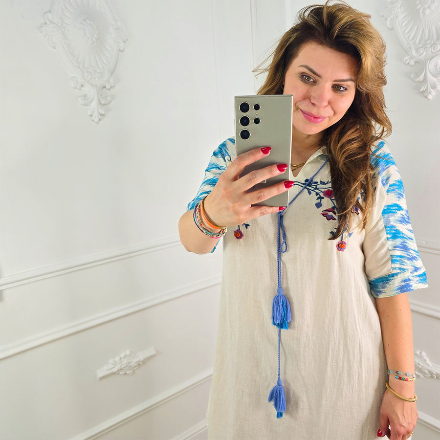 Etnische Jurk Blauw