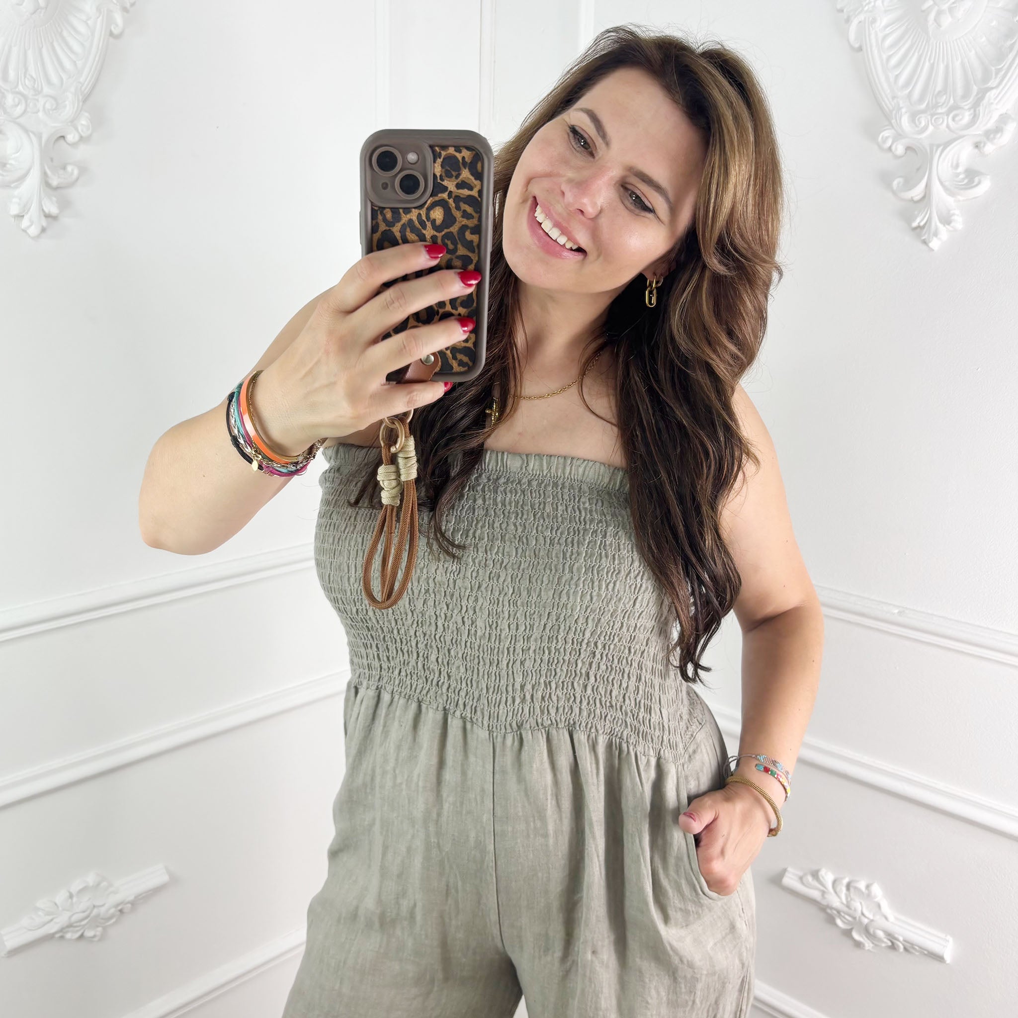 Linnen Jumpsuit Taupe