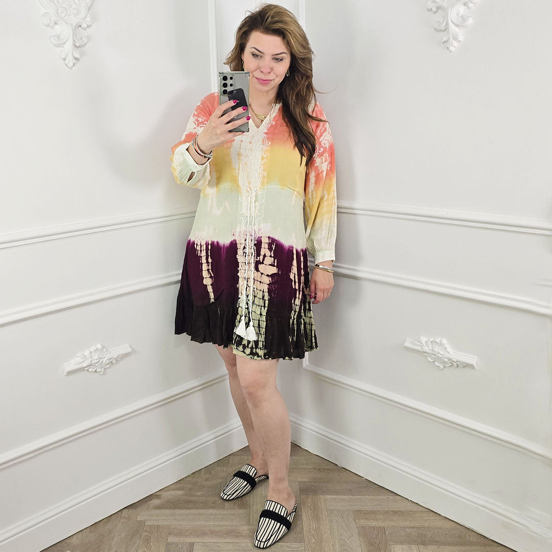 Tie-Dye Jurk Multicolor