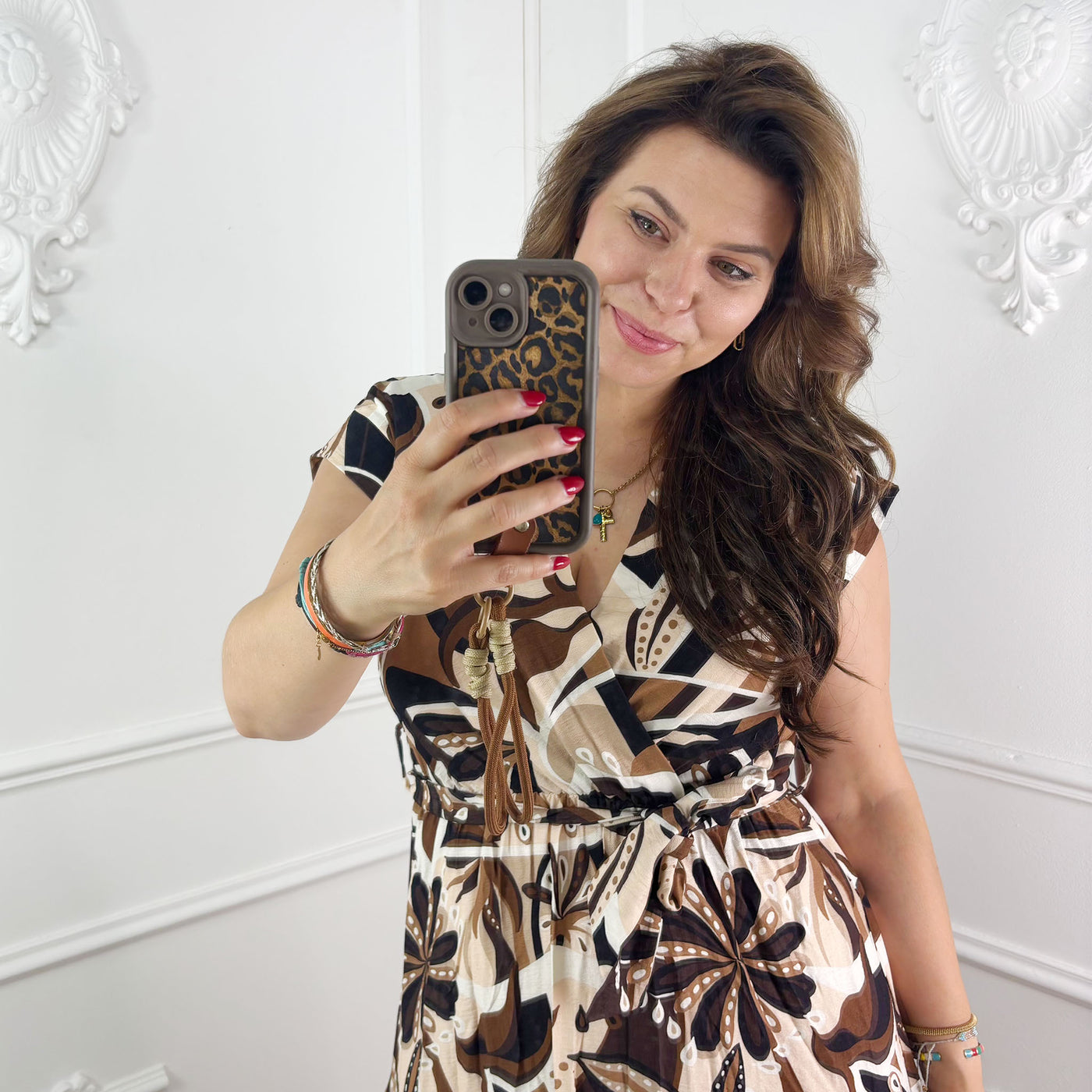 Floral Jurk Bruinprint