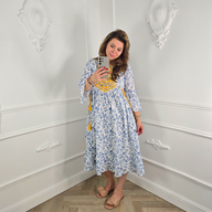Bohemian Jurk Wit-Blauw