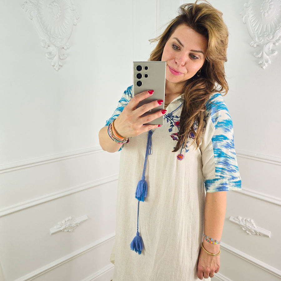 Etnische Jurk Blauw