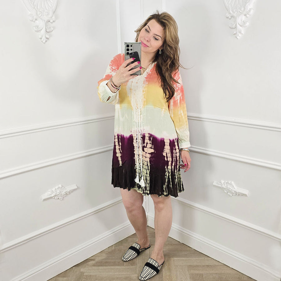 Tie-Dye Jurk Multicolor