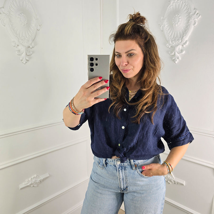 Linnen Blouse Blauw