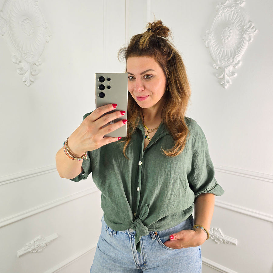 Linnen Blouse Groen