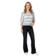 Fijngebreide Top met Zigzag Patroon - Hemelblauw-Wit