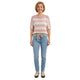 Fijngebreide Top met Zigzag Patroon - Roze-Wit
