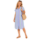 Indy Ibiza Stripe Blousejurk Blauw