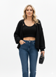Zwarte Knit Set – Cropped Top & Los Vest