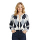 Grey Argyle Cardigan - Gebreide Vest voor Dames
