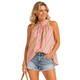 Nina Stripe Halter Top Groen-Roze