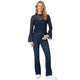 Kanten Blouse Wijde Mouwen Navy