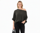 Knitted Trui met Ruffle Mouw – Olijfgroen