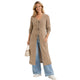 Lang Gebreid Vest Camel