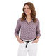Lange Blouse met Geometrische Print - Zwart~Roze
