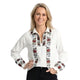 Multi Cuff Embroidery Blouse  Elegante Blouse met Geborduurde Manchetten