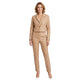 PU Leren Blazer en Pantalon Set - Beige
