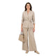 Pak Blazer met Ceintuur & Wide Leg Pantalon - Beige