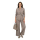 Pak Blazer met Ceintuur & Wide Leg Pantalon - Taupe