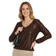 Party Pailletten Blouse Bruin  Glamoureuze Feestblouse