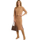 Elegante Rok Set met Zijsplit – Stijlvolle Camel Co-ord Set