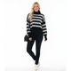 Gestreepte Cropped Coltrui Zwart-Grijze